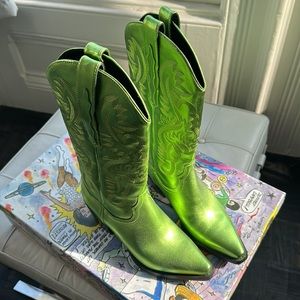 Jeffrey Campbell Green Dagget Cowboy Boots